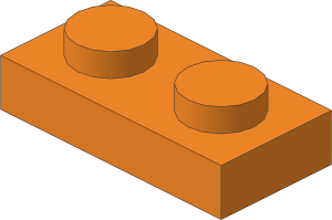 ~_Plate  1 x  2 Orange (Obsolete)