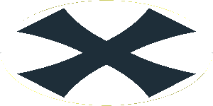 Sticker  6.0 x  6.0 Round with Black Iron Cross on White Background