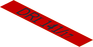 Sticker 1.0 x 5.8 with Black "DRI 141/17" on Red Background Sticker 1.0 x 5.8 with Black "DRI 141/17" on Red Background