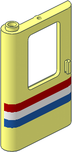 Train Door  1 x  4 x  5 Left with Red/White/Blue Stripe Pattern