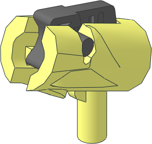 Minifig Gun Shooting Blaster with Dark Bluish Grey Trigger