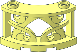 Fence Ornamental  3 x  3 x  2 Quarter Round with 2 Studs