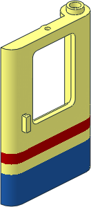 Train Door  1 x  4 x  5 Right with Red/Blue Stripe Pattern