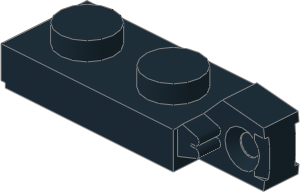 ~_Hinge Plate  1 x  2 Locking with Groove with Single Finger on End Vertical [Black] (Obsolete)
