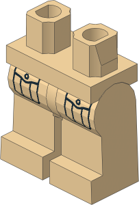 ~_Minifig Hips and Legs with Buttoned Pockets (Complete) Tan (Obsolete)