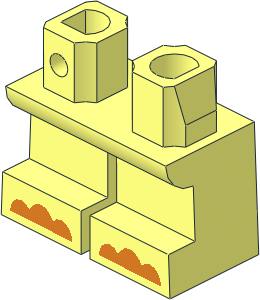 Minifig Hips and Legs Short with Orange Toes Pattern