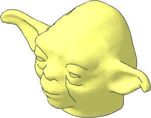 Minifig Head Yoda with Curved Ears