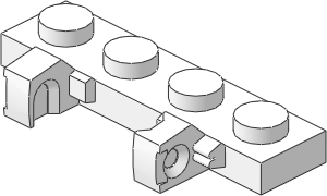 ~_Hinge Plate 1 x 4 Locking with Two Fingers On Side White (Obsolete) ~_Hinge Plate 1 x 4 Locking with Two Fingers On Side White (Obsolete)