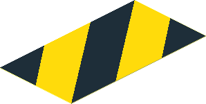 Sticker  3.4 x  1.8 with Black and Yellow Danger Stripes Right