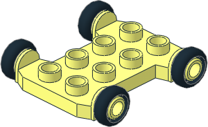 Duplo Vehicle Base  4 x  4 with  2 x  4 Studs and Black Wheels