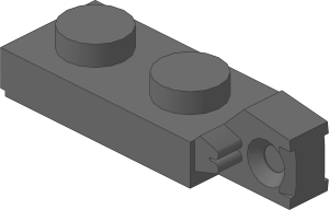 ~_Hinge Plate  1 x  2 Locking with Groove with Single Finger on End Vertical [72] (Obsolete)
