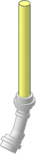 Minifig Lightsaber with Bend Chrome Silver - 1 Side On