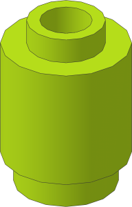 ~_Brick  1 x  1 Round with Hollow Stud Lime (Obsolete)