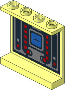 Panel 1 x 4 x 3 with Hollow Studs with Sticker with Spyrius Machinery Panel 1 x 4 x 3 with Hollow Studs with Sticker with Spyrius Machinery