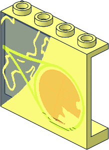 Panel  1 x  4 x  3 with SW Death Star, Shield and Planet Pattern