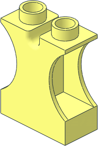 Duplo Brick  1 x  2 x  2 with Scooped Sides