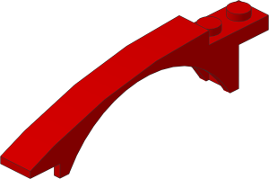 ~_Slope Brick Curved  8 x  1 x  1.667 with Arch Red (Obsolete)