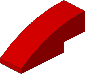 ~_Slope Brick Curved  3 x  1 Red (Obsolete)