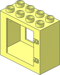 Duplo Door Frame  2 x  4 x  3 with Flat Rim (Complete)