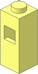 Brick  1 x  1 x  2 with Square Hole in 1 Side
