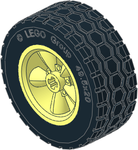 Wheel Rim 20 x 30 "Torq Thrust" with 5 Spokes and External Ribs with Tyre 20/ 48 x 30 Wheel Rim 20 x 30 "Torq Thrust" with 5 Spokes and External Ribs with Tyre 20/ 48 x 30