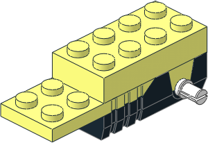 Motor Pull Back  2 x  6 x  1.667 with Black Base/White Axle - Slow Variant