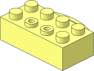 ~Train Brick  2 x  4 Holder for Sliding Wheel Brick Top Type 2