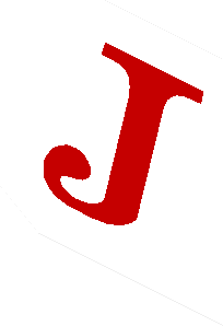 Sticker Tail Right with Red "J" on White