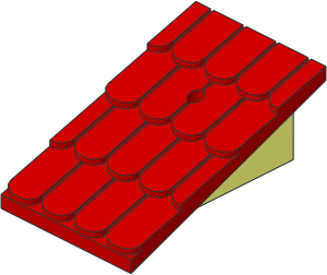 Fabuland Roof Slope with Top Hole (Complete) Red