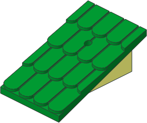 Fabuland Roof Slope with Top Hole (Complete) Green
