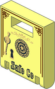 Container Box  2 x  2 x  2 Door with Slot and Vintage 'Safe Co' Pattern