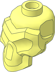 Minifig Head Skeleton Round with Stud