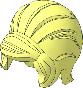 Minifig Hair Female Beehive Style with Sideways Fringe