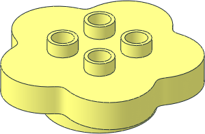Duplo Plant Flower 4 x 4 x 1 with 5 Round Petals and 4 Top Studs Duplo Plant Flower 4 x 4 x 1 with 5 Round Petals and 4 Top Studs