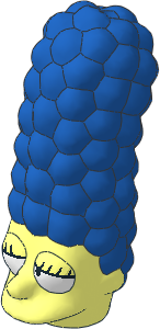 Minifig Head Simpsons Marge Simpson with Eyes Looking Right Pattern