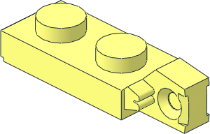 Hinge Plate  1 x  2 Locking with Groove with Single Finger on End Vertical