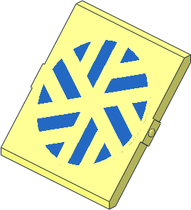 Glass for Window  4 x  4 x  3 Roof with Blue Snowflake Logo Sticker