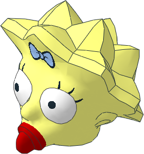 Minifig Head Simpsons Maggie Simpson with Wide Open Eyes Pattern