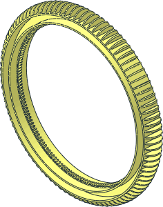 Wheel 22 x 172 with Fins and Inner 168 Tooth Gear