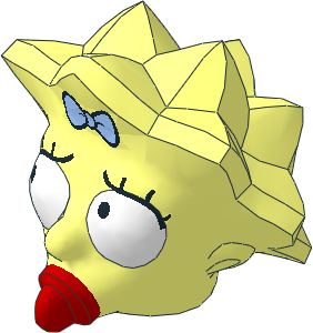 Minifig Head Simpsons Maggie Simpson with Worried Eyes Pattern