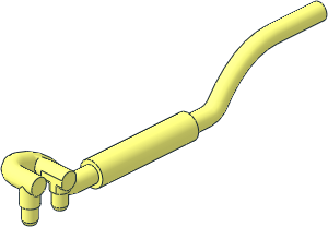 Exhaust Pipe Twin Inlet 11L Right