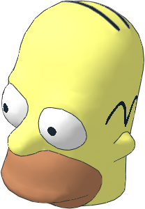 Minifig Head Simpsons Homer Simpson with Wide Open Eyes Pattern Minifig Head Simpsons Homer Simpson with Wide Open Eyes Pattern