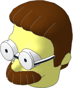 Minifig Head Simpsons Ned Flanders with Glasses, Hair and Moustache Pattern Minifig Head Simpsons Ned Flanders with Glasses, Hair and Moustache Pattern