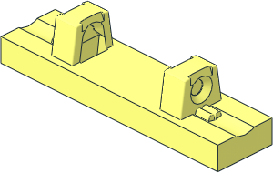 Hinge Tile  1 x  4 Locking with 2 Single Fingers on Top