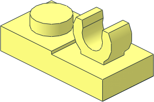 Plate  1 x  2 with Single Clip on Top (Thick C-Clip)