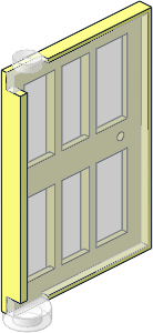 Door  1 x  4 x  5 Right with 6 Panes with TransClear Glass