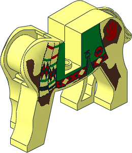 Animal Horse Body with Green Blanket and Red Hand Pattern Animal Horse Body with Green Blanket and Red Hand Pattern