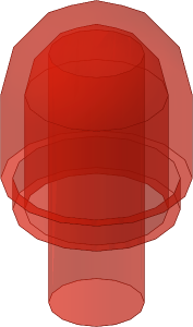 ~_Cylinder Domed  1 x  1 x  1.667 with Bar Trans Red (Obsolete)