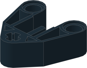 ~_Technic Connector Block  3 x  3 Triangular with Axlehole Black (Obsolete)