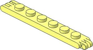 Hinge Plate  1 x  6 with 2 and 3 Fingers On Ends